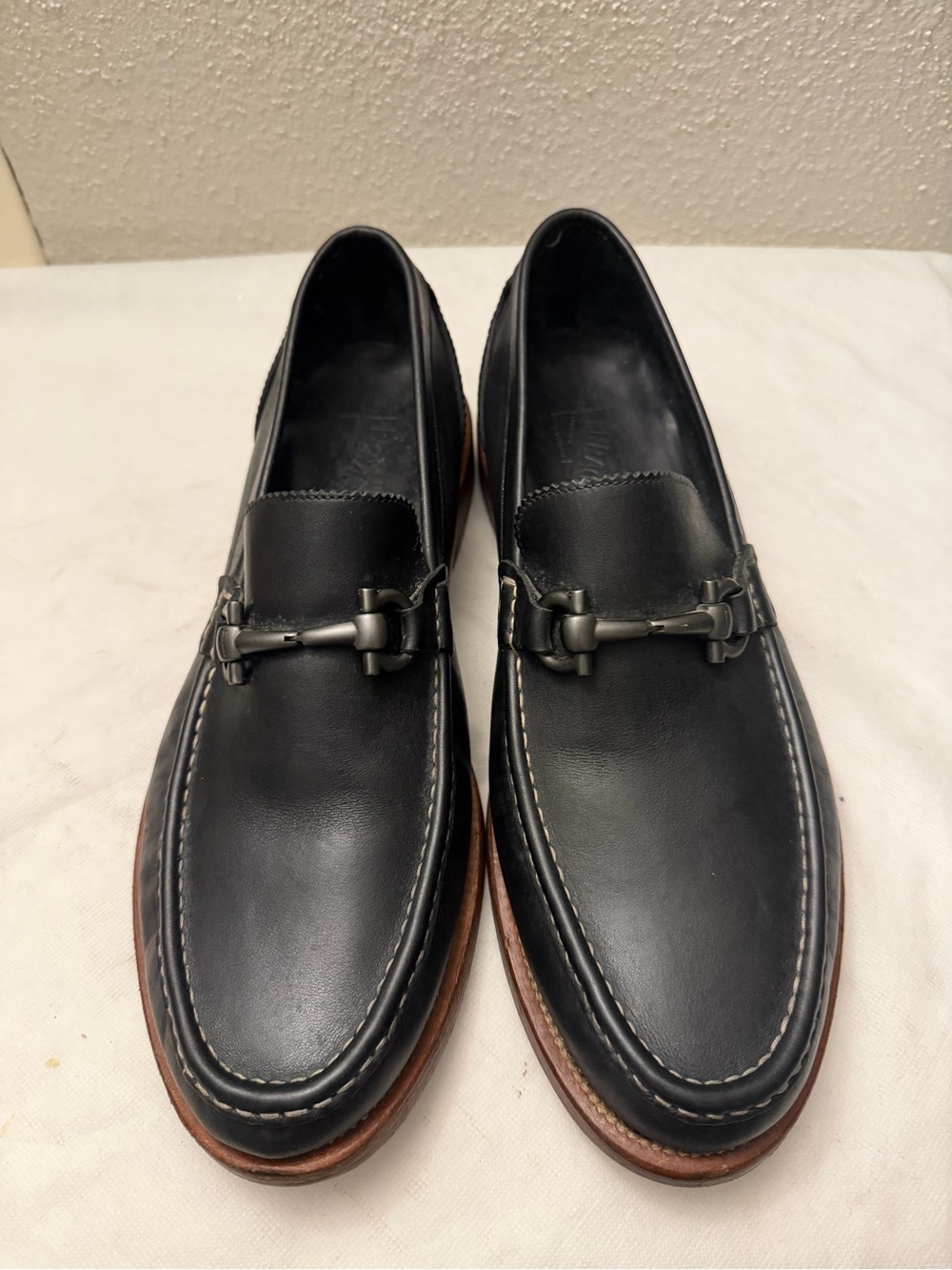 Salvatore Ferraro men black  Oxfords shoes, pre-owned, SZ 11